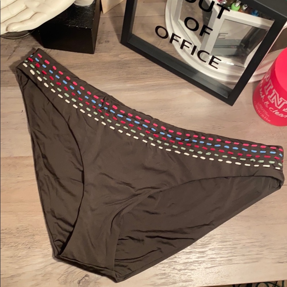 Becca reversible olive green swim suit bottom XL